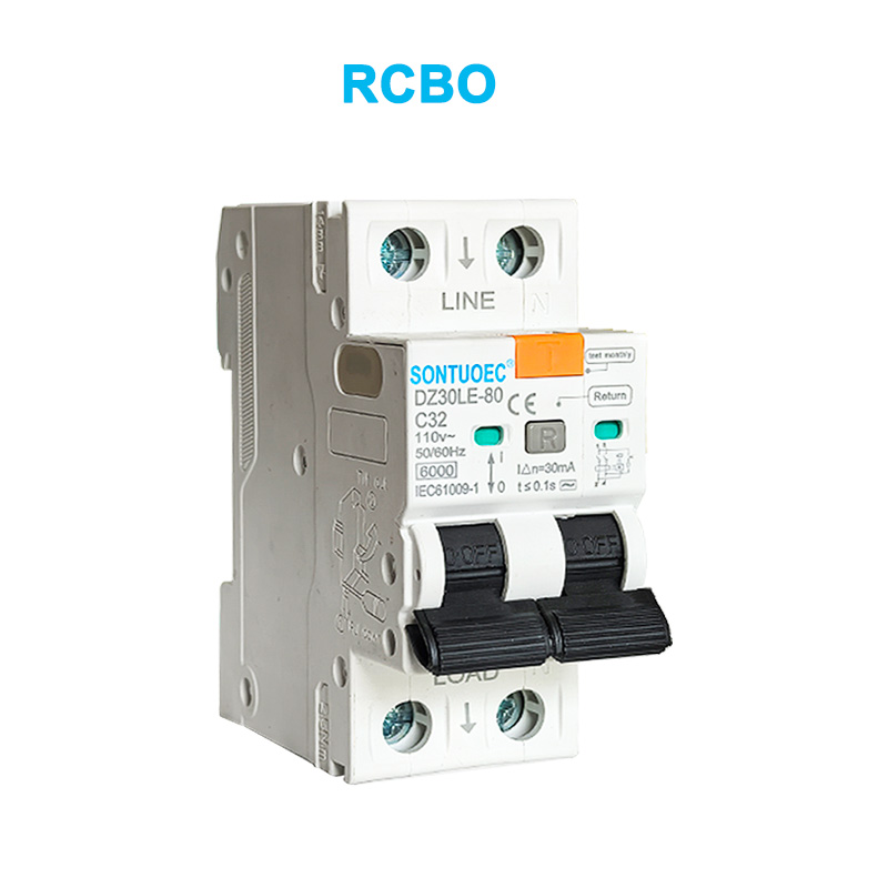 2p Leak Leak Aktuele Circuit Breaker 6KA IEC61009.1Standard Quality RCBO