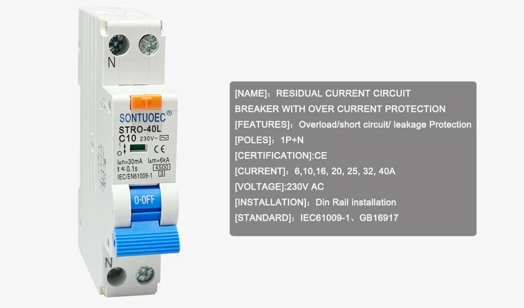 Plug in Type RCBO 1P+N