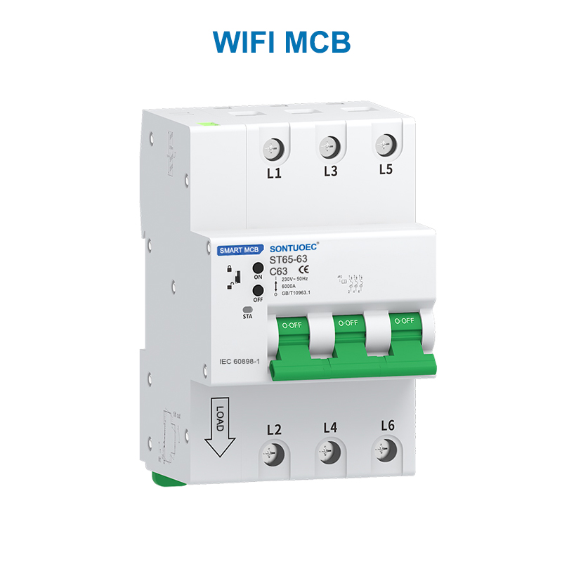 WiFi RS485 Multyfunksjoneel iot Intelligent MCB RCBO Intelligent Micro Circuit Breaker